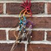 Suede leather rainbow kokopeli dreamcatcher 14 cm VTrendz