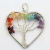 7-Chakras Tree of Life Natural Healing Crystals Necklace Pendant VTrendz