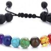 Lava Stone Bracelet with 7-Chakra Stone Unisex Adjustable VTrendz