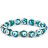 Evil Eye Bracelet for Protection, Teal Green, Handmade 10 & 12 mm VTrendz