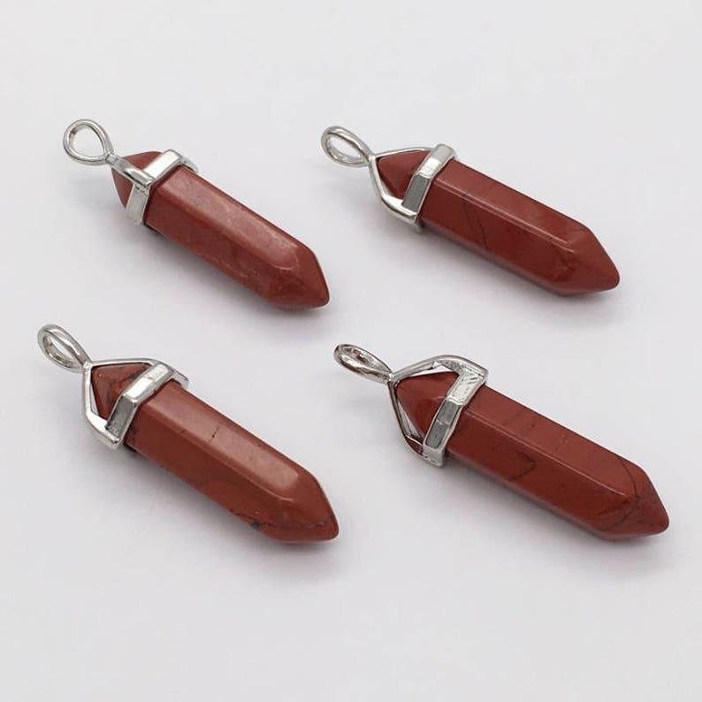 Red Jasper Bullet Shaped Pendant Necklace for Relaxation, Positivity, and Balancing Energy