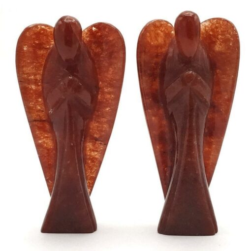 Red Aventurine Crystal Guardian Angel Protection Pocket Angel, Approx. 2-3 Inch
