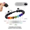 Lava Stone Bracelet with 7-Chakra Stone Unisex Adjustable VTrendz