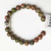 Unakite Stone Bracelet Natural Stone Beads Yoga Beads Charm Bracelet 8 mm VTrendz
