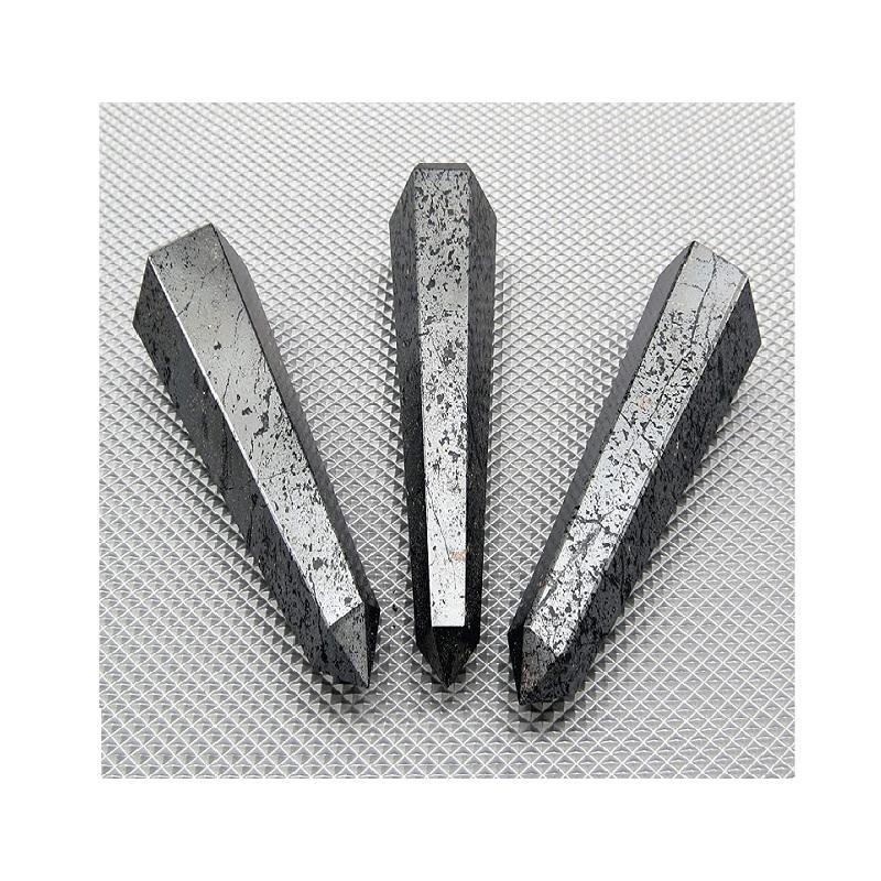 Hematite Obelisk Tower Jumbo Healing Wand Spirit Stone 4 or 8 Faceted Pointed Obelisk Tower Healing Reiki Wand Metaphysical Balance Energy Approx. 3-4 inches tall - Image 2