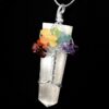 Selenite Pendant with 7- Chakra Tree of Life Wire Wrapped Pendant necklace, 7 Chakra necklace, tree of life necklace VTrendz
