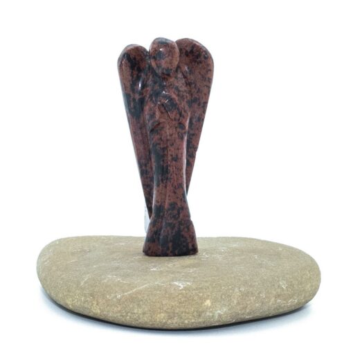 Mahogany Obsidian Crystal Guardian Angel Protection Pocket Angel, Approx. 2-3 Inch
