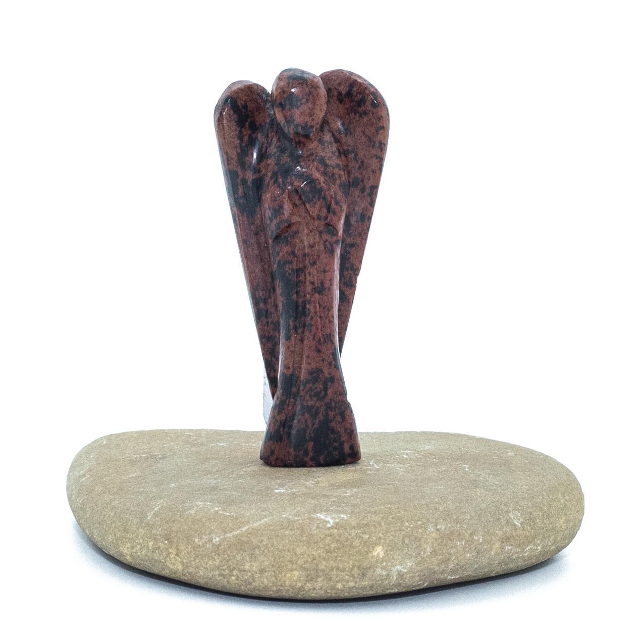 Mahogany Obsidian Crystal Guardian Angel Protection Pocket Angel, Approx. 2-3 Inch