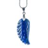 Lapis Lazuli Crystal Guardian Angel Wing Shaped Crystal Pendant Necklace for Balancing Energy VTrendz