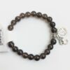 Smoky Quartz / Smokey Quartz Natural Stone Bracelet with Buddha, Om and Tree of Life Charms VTrendz