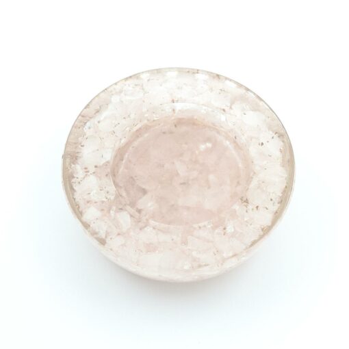 Rose Quartz Crystal Orgone Candle Holder/ Natural Stone Crystal Candle Stand for Tealight Candles 2.8 x 7 x  2.5 cm