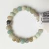 Amazonite Natural Stone Bracelet with Om and Tree of Life Charms, Buddha Charm 8 mm VTrendz