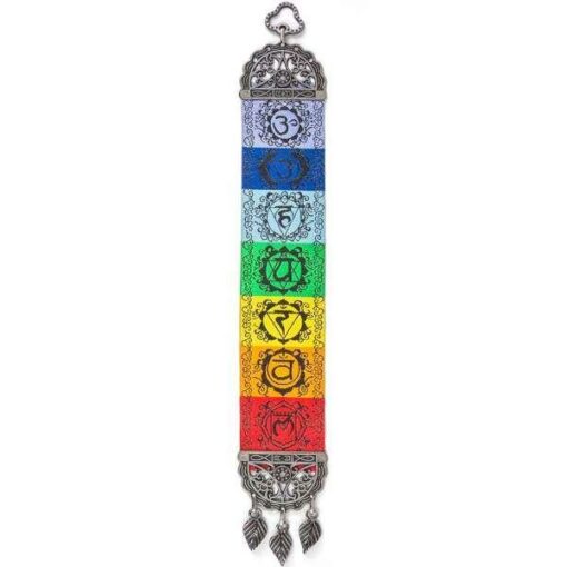 7-Chakra Silk Woven Carpet Wall / Car Hanging Handwoven; 12.5 to 23 inches Long
