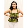 Crop Tops Batik Printed with Ruffles One Size Fits Most VTrendz