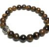 Tiger Eye Natural Stone Bracelet with Buddha, Tree of Life, Om Charms VTrendz
