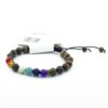 Tiger Eye with 7-Chakra Adjustable Macrame Thread Natural Stone Bracelet VTrendz