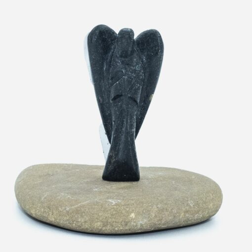 Black Tourmaline Crystal Guardian Angel Protection Pocket Angel, Approx. 2-3 Inch