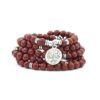 Red Jasper 108 Mala 6 & 8mm Beads Natural Stone Bracelet Mala Prayer Beads Om, Tree of life, Lotus Charm Meditation Necklace VTrendz