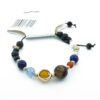 Planets Bracelet with Natural Agate Crystals Tiger Eye, Turquoise Lapis Citrine Lava Beads VTrendz