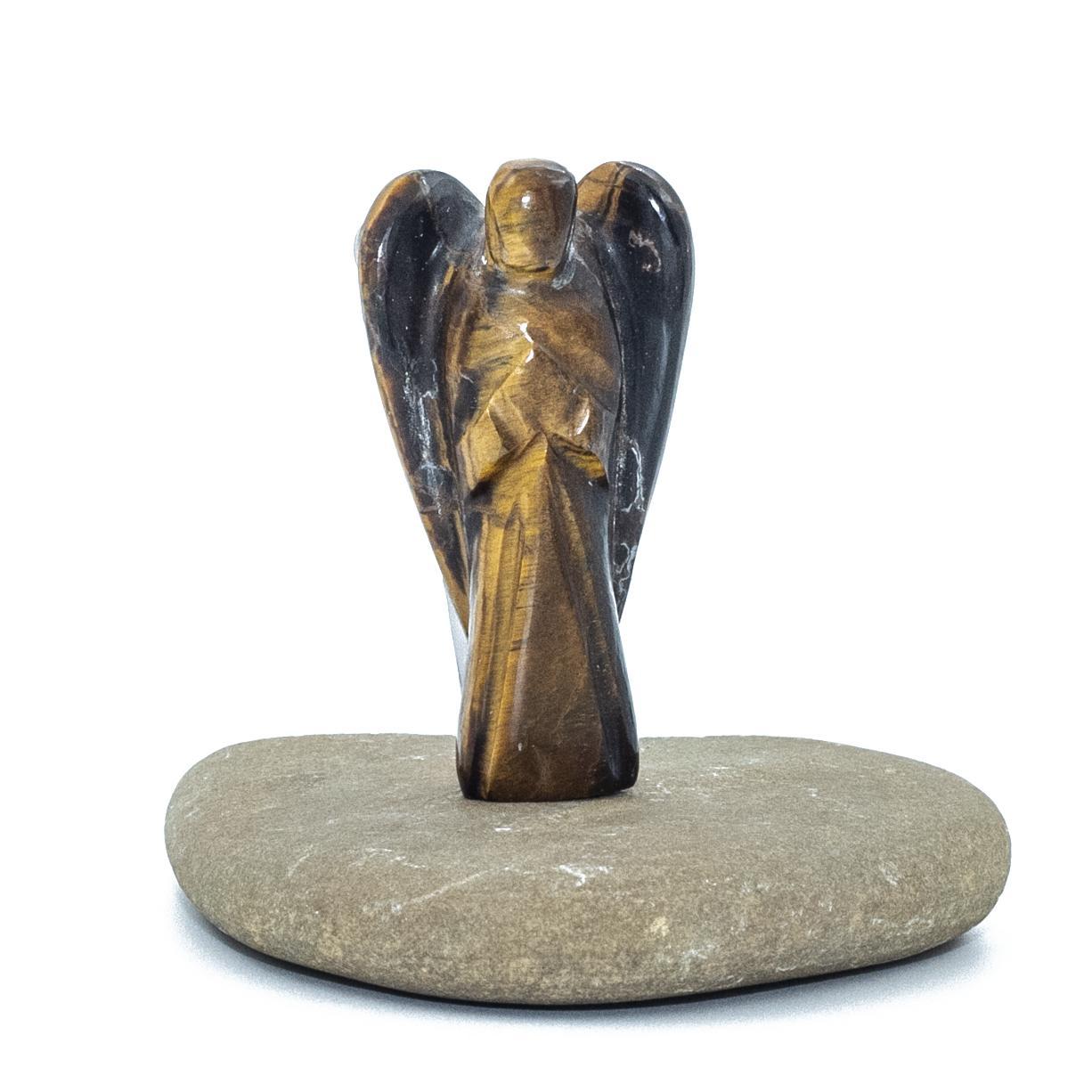 Tiger Eye Crystal Guardian Angel Protection Pocket Angel, Approx. 2-3 Inch