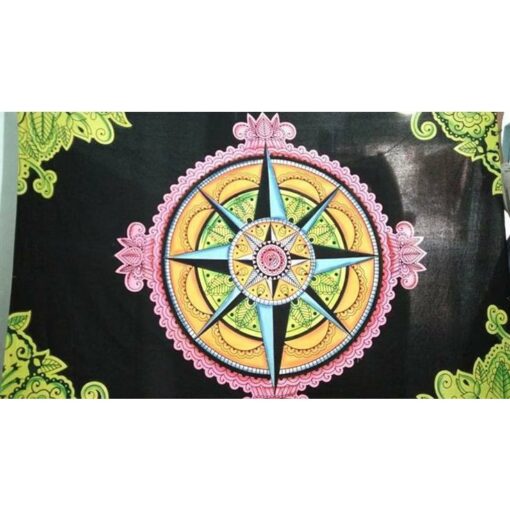 MC Compass Wall Hanging Handmade Cotton Tapestry 84"x54" inch