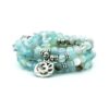 Blue Aqua Chalcedony 108 Mala 6 & 8mm Bead Stone Lotus Pendant Necklace Charm Natural Stone Yoga Bracelet VTrendz