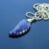 Lapis Lazuli Crystal Guardian Angel Wing Shaped Crystal Pendant Necklace for Balancing Energy VTrendz