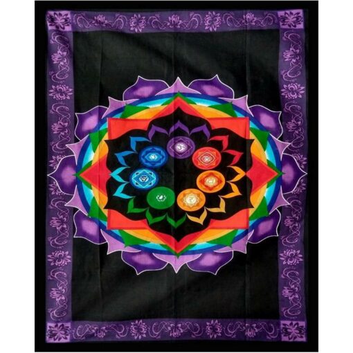 Rainbow Seven 7 Chakra Tapestry 84" x 54"