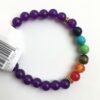 Amethyst with 7-Chakra Stones Bracelet with Crystals 8 mm VTrendz