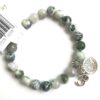 Moss Agate Natural Stone Bracelet with Buddha, Om & Tree of Life Charms 8 mm VTrendz