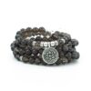 Smoky Quartz / Smokey Quartz 108 Mala Bead 6 mm Stone Beads with Om & Tree of life Charm Natural Stone Yoga necklace/Bracelet VTrendz