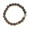 Smoky Quartz / Smokey Quartz Natural Stone Bracelet with Buddha, Om and Tree of Life Charms VTrendz