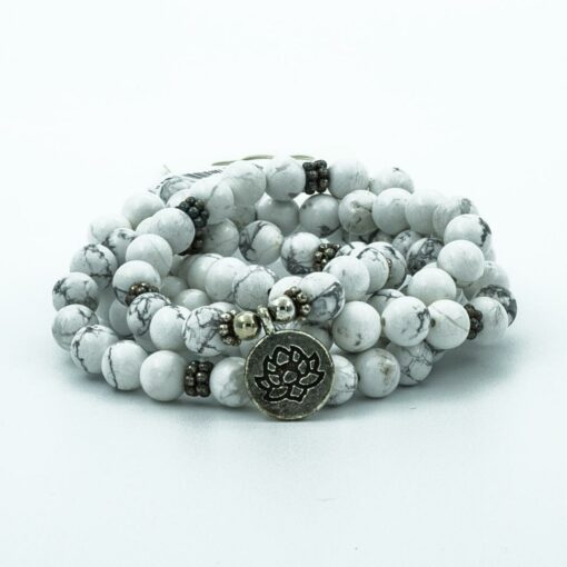 White Turquoise 108 Rosary 6 & 8mm Stone Beads Necklace / Bracelet Natural Stone