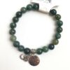 Jade Stone Beads Natural Stone Bracelet with Buddha, Om and Tree of life Charms Prayer Beads 8 mm VTrendz