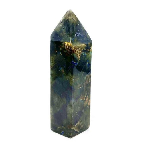 Labradorite Obelisk Tower Jumbo Healing Wand Spirit Stone 4 or 8 Faceted Pointed Obelisk Tower Healing Reiki Wand Metaphysical Balance Energy Approx. 2 - 4 inches tall