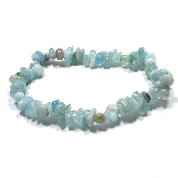 Aquamarine Stress Relief Chips Bracelet Natural Stones
