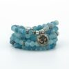 Blue Dragonvein 108 Mala 6 & 8mm Beads Natural Stone Bracelet Mala Prayer Beads OM Charm Meditation Necklace VTrendz