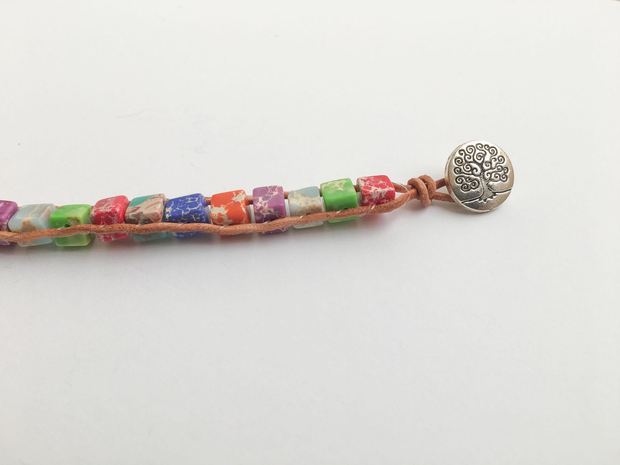 7-Chakra Energy Bracelet with TOL Charm Stone Adjustable Natural Stone Bracelet for Energy Balancing - Image 3