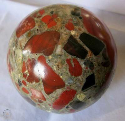 Conglomerate Jasper Sphere Natural Stone For Healing Stone for Creativity, Intuition & Protection, Meditation Crystal Healing Grid Reiki Metaphysical Energy