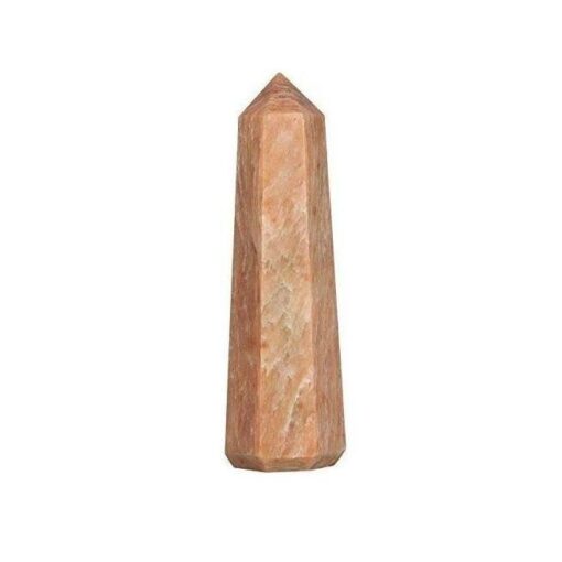 Peach Moonstone Obelisk Tower: Jumbo Healing Wand for Emotional Soothing & Divine Feminine Balance