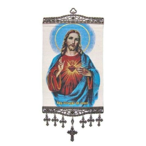 17.5" Inch Jesus Large Carpet Wall Hanging Handwoven