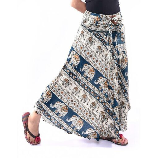 Skirt / Dress Coconut Buckle Elephant Long Comfy Skirt with Elastic Stretch and Adjustable Tie