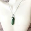 Green Aventurine Bullet Shaped Pendant Necklace for Relaxation, Positivity, and Balancing Energy VTrendz