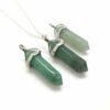Green Aventurine Bullet Shaped Pendant Necklace for Relaxation, Positivity, and Balancing Energy VTrendz