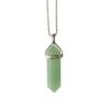 Green Aventurine Bullet Shaped Pendant Necklace for Relaxation, Positivity, and Balancing Energy VTrendz