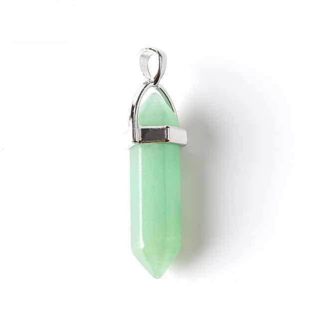 Green Aventurine Bullet Shaped Pendant Necklace for Relaxation, Positivity, and Balancing Energy - Image 2