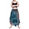 Green Skirt / Dress Coconut Buckle Elephant Long Comfy Skirt with Elastic Stretch and Adjustable Tie VTrendz