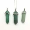 Green Aventurine Bullet Shaped Pendant Necklace for Relaxation, Positivity, and Balancing Energy VTrendz