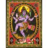 Lord Shiva in Tandav / Dancing posture Poster Wall Hanging Handmade Cotton Tapestry 40"x30" inch VTrendz