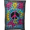 Peace Sign Tie dye Wall Hanging Handmade Cotton Tapestry 84" x 54" inch VTrendz
